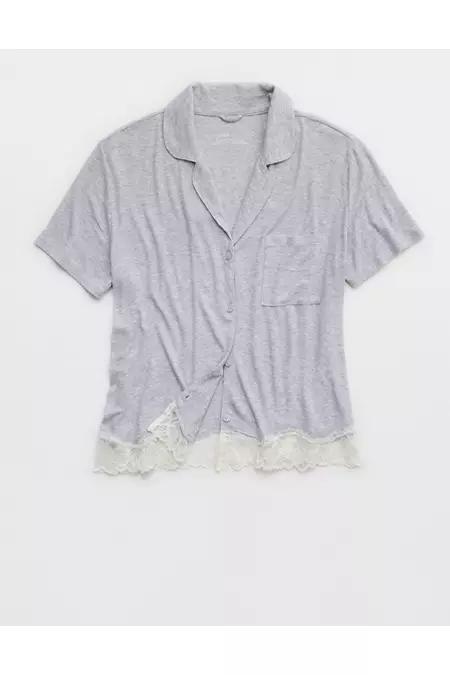 Aerie Real SoftÂ® Ribbed Pajama Shirt Women's Product Image