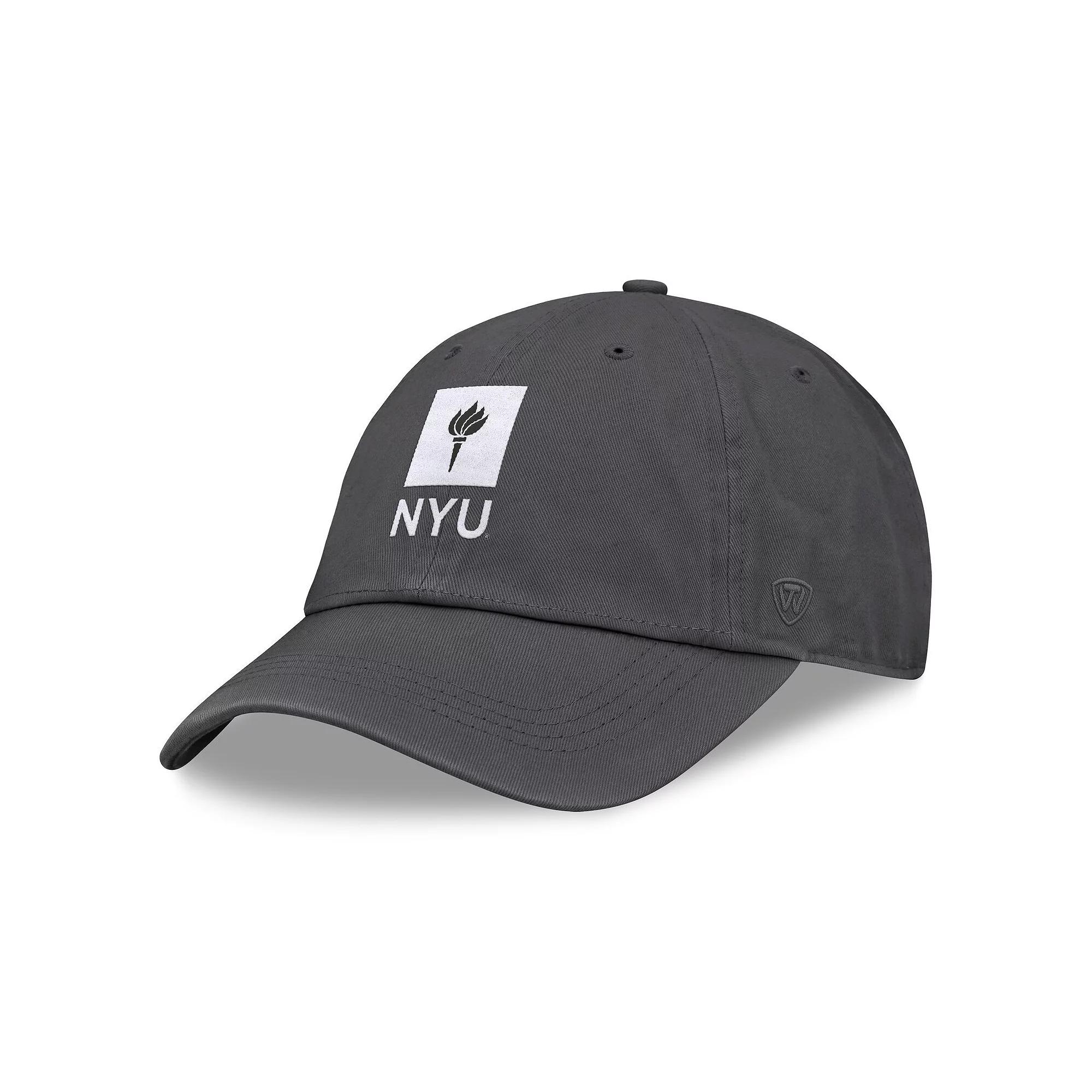 Men's Top of the World Heather Charcoal NYU Violets Team Logo Washed Adjustable Hat, Nc2 Charco Product Image