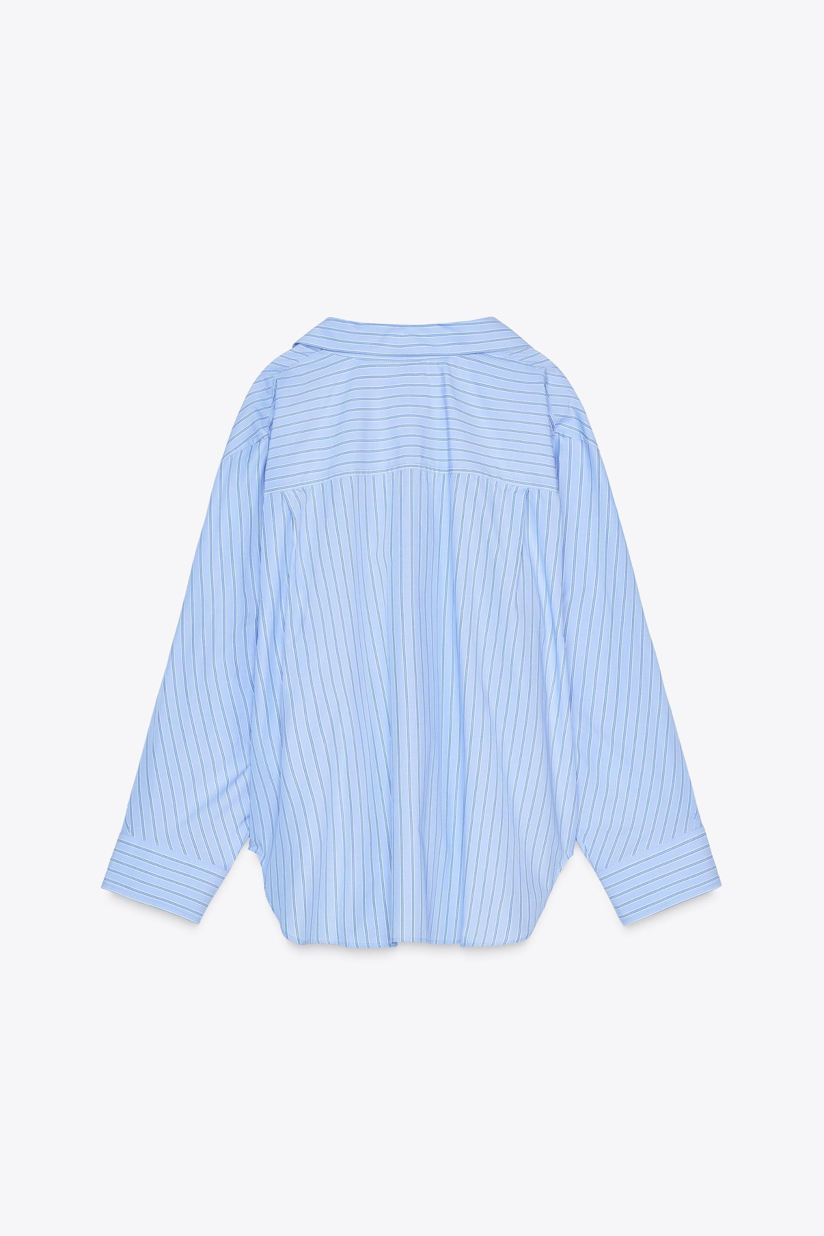 STRIPED OVERSIZED POPLIN SHIRT Product Image
