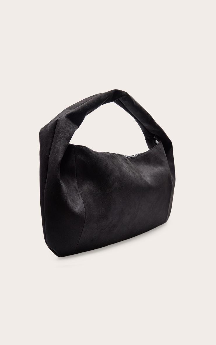 Black Oversized Faux Suede Tote Bag Product Image