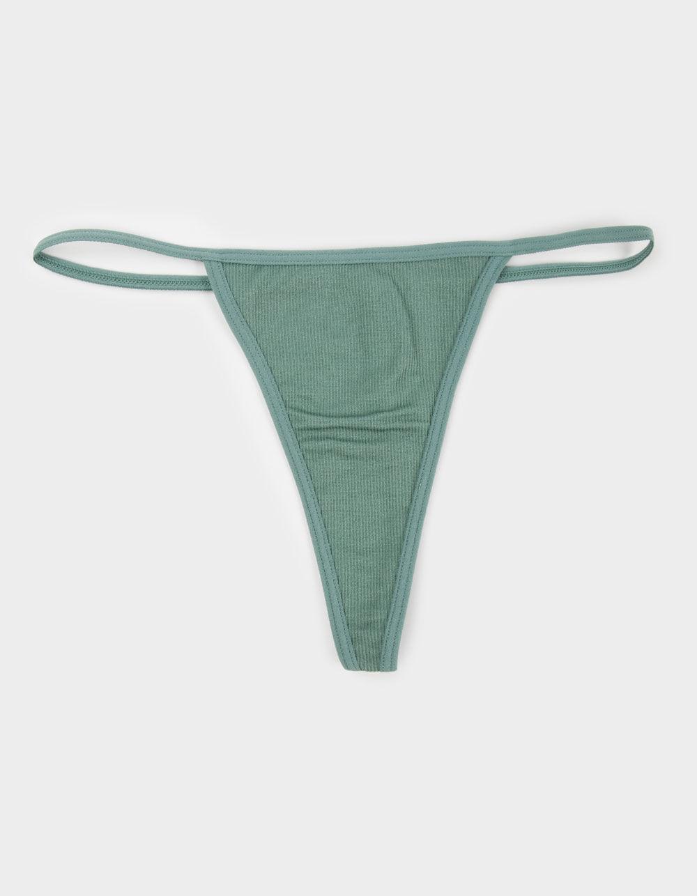 FULL TILT Seamless Rib Thong - BLACK Product Image