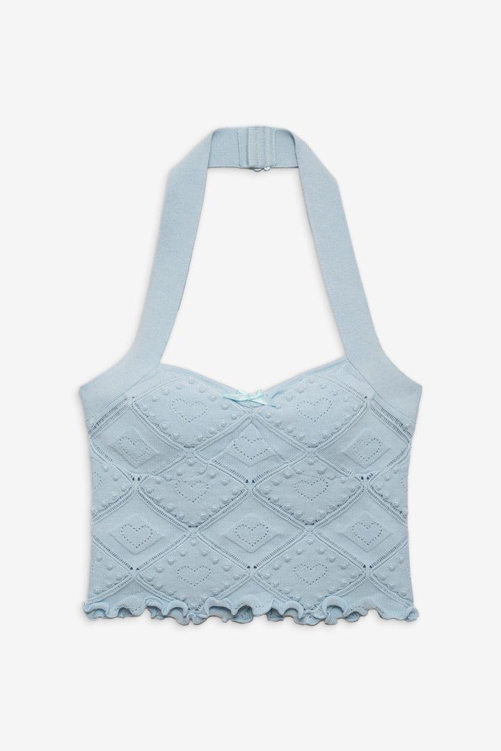 Coco Knit Tank — Baby Blue Product Image