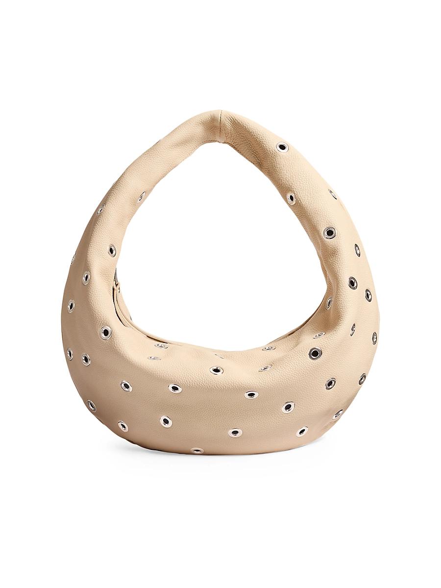 Womens Medium Olivia Grommet Leather Hobo Bag Product Image
