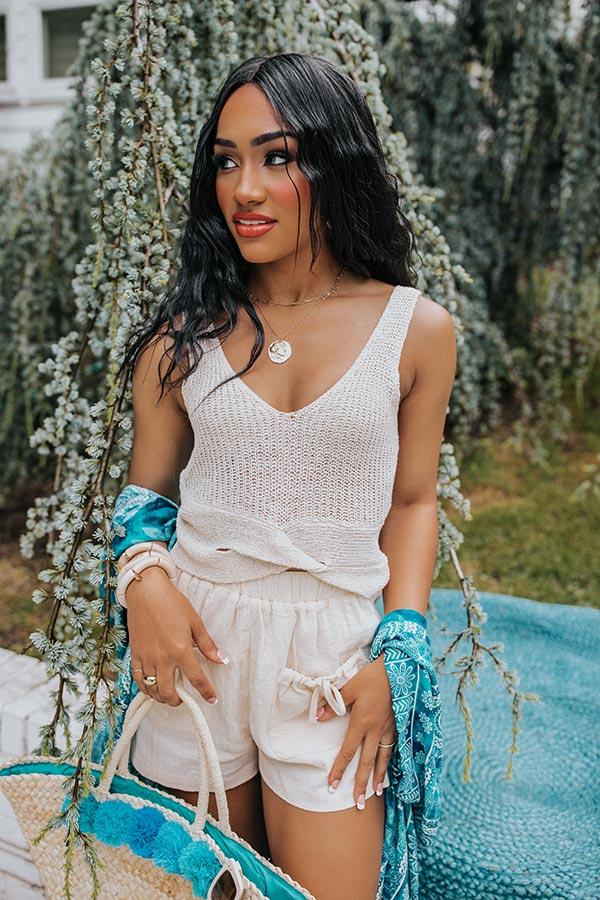 Forever Luxe Knit Crop Tank In Cream Product Image