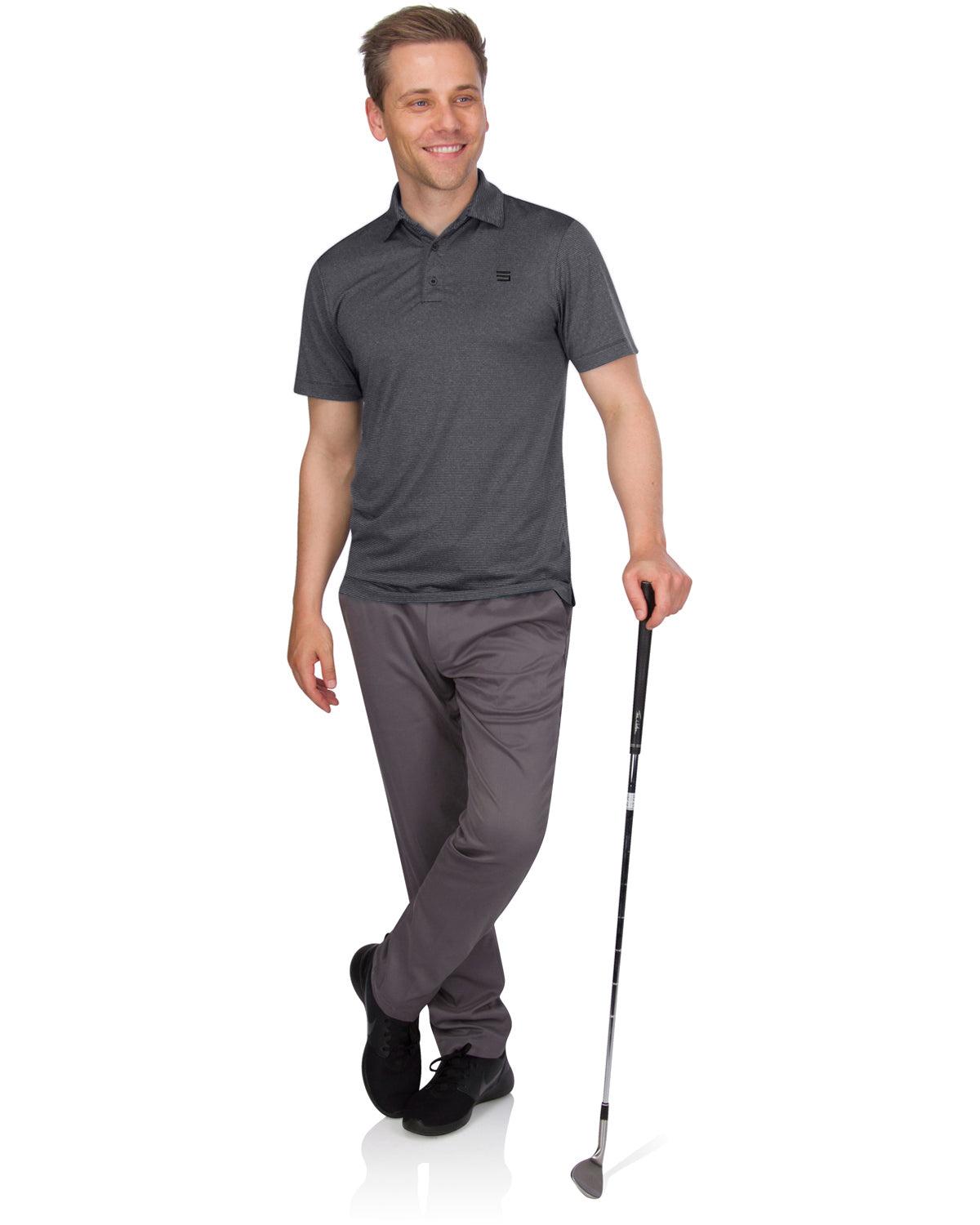 Three Sixty Six Men’s Thin-Striped Golf Polo Shirt Male Product Image