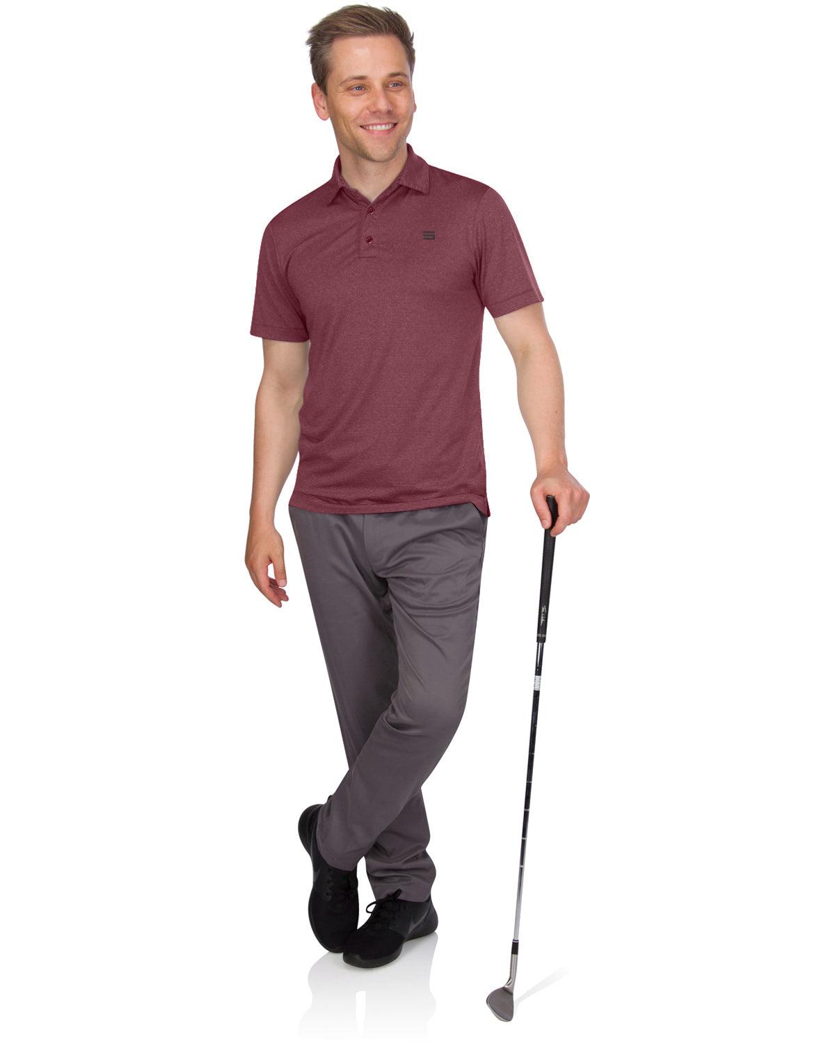 Three Sixty Six Men’s Thin-Striped Golf Polo Shirt Male Product Image