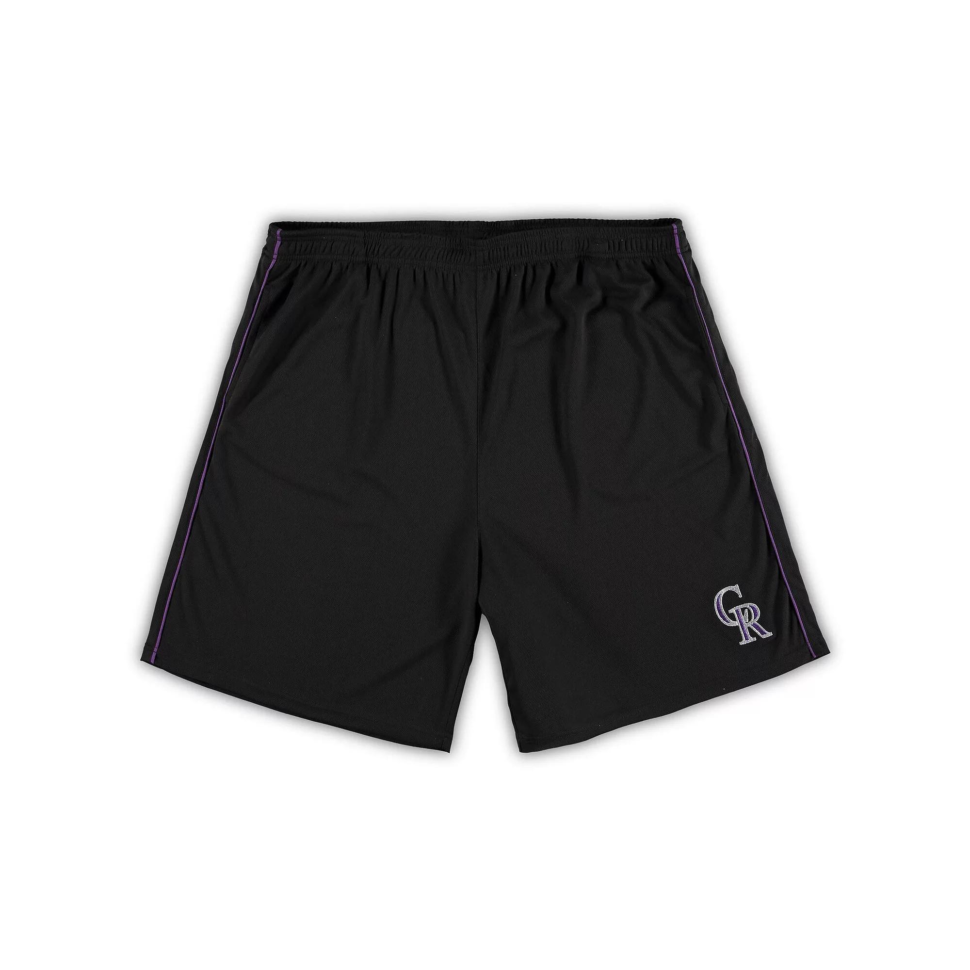 Men's Black Colorado Rockies Big & Tall Mesh Shorts,  Product Image