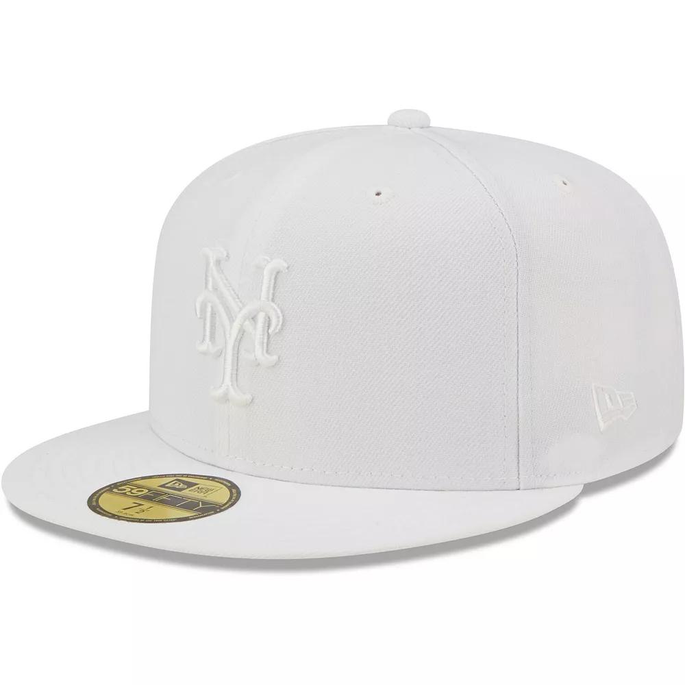 Men's New Era New York Mets White on White 59FIFTY Fitted Hat, Size: 7 1/4 Product Image