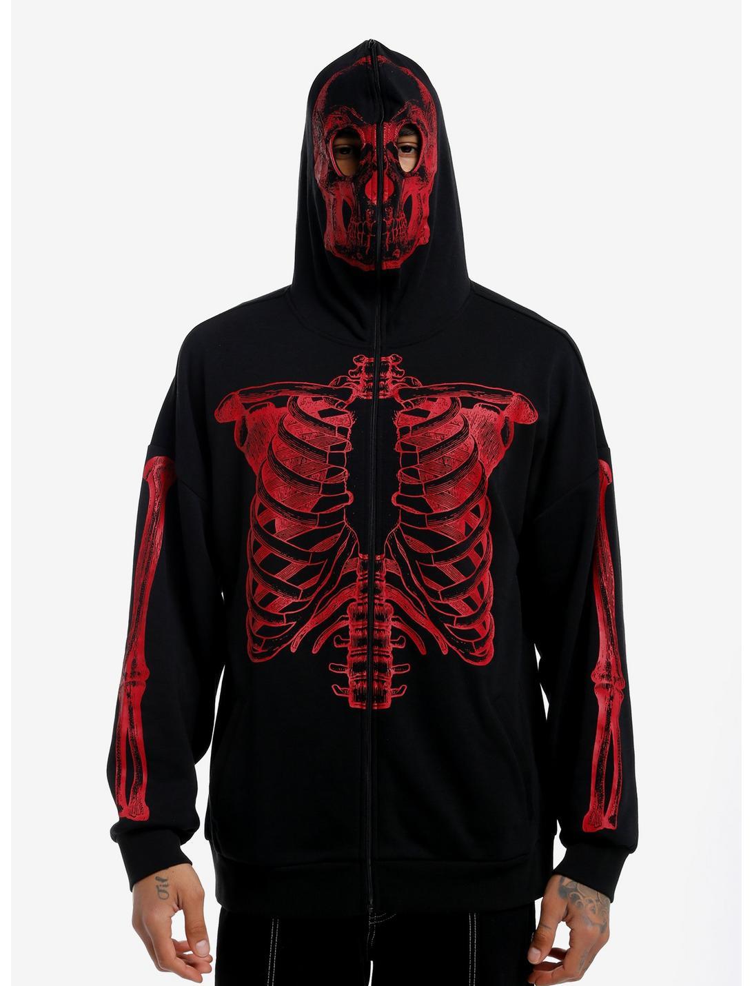 Black & Red Skeleton Hoodie Product Image