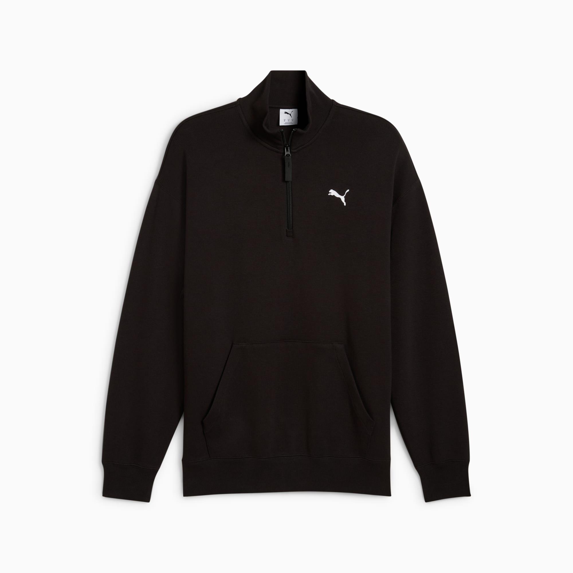 WARDROBE ESSENTIALS Men's Relaxed Half-Zip Crew Product Image