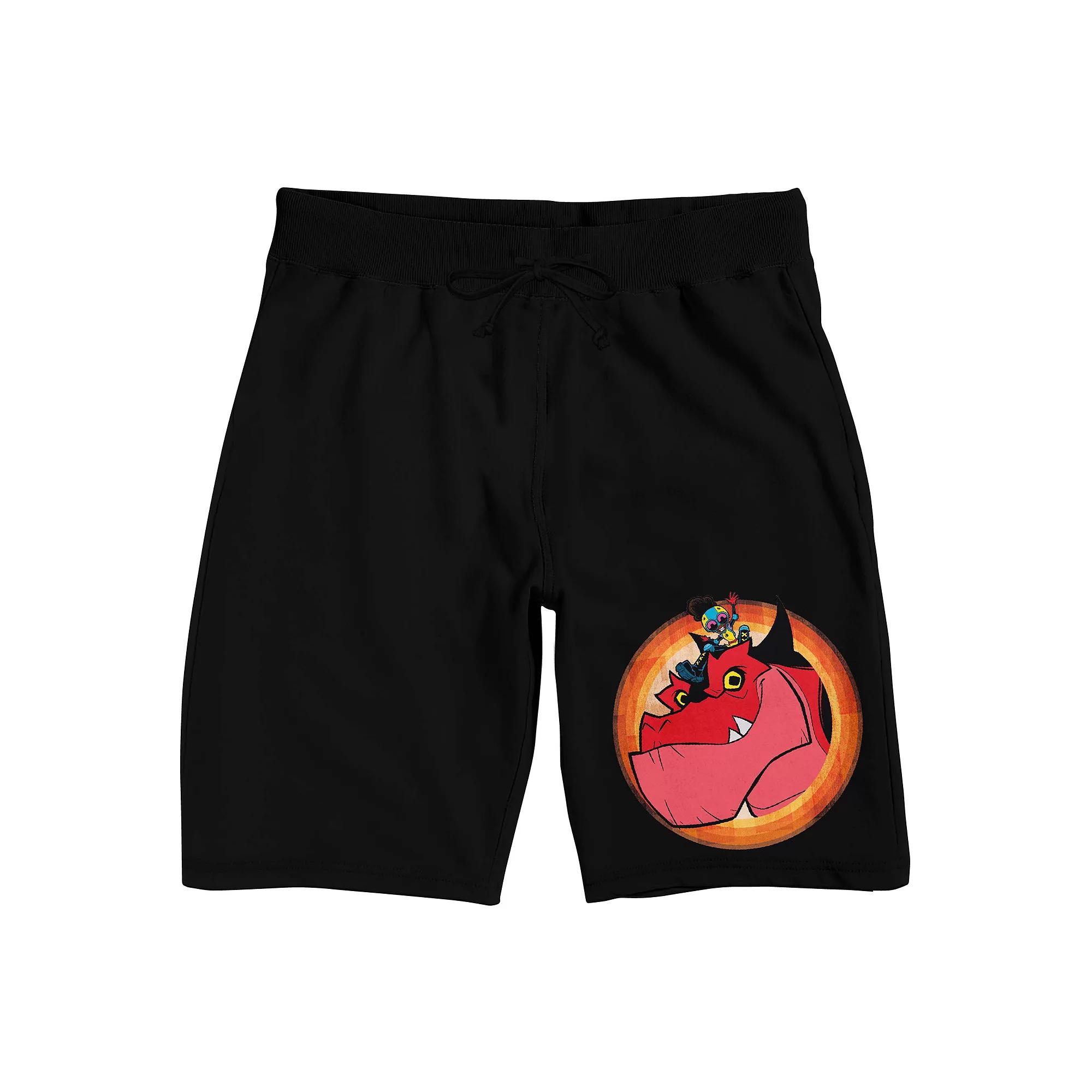Men's Moon Girl and Devil Pajama Shorts, Size: Small, Black Product Image