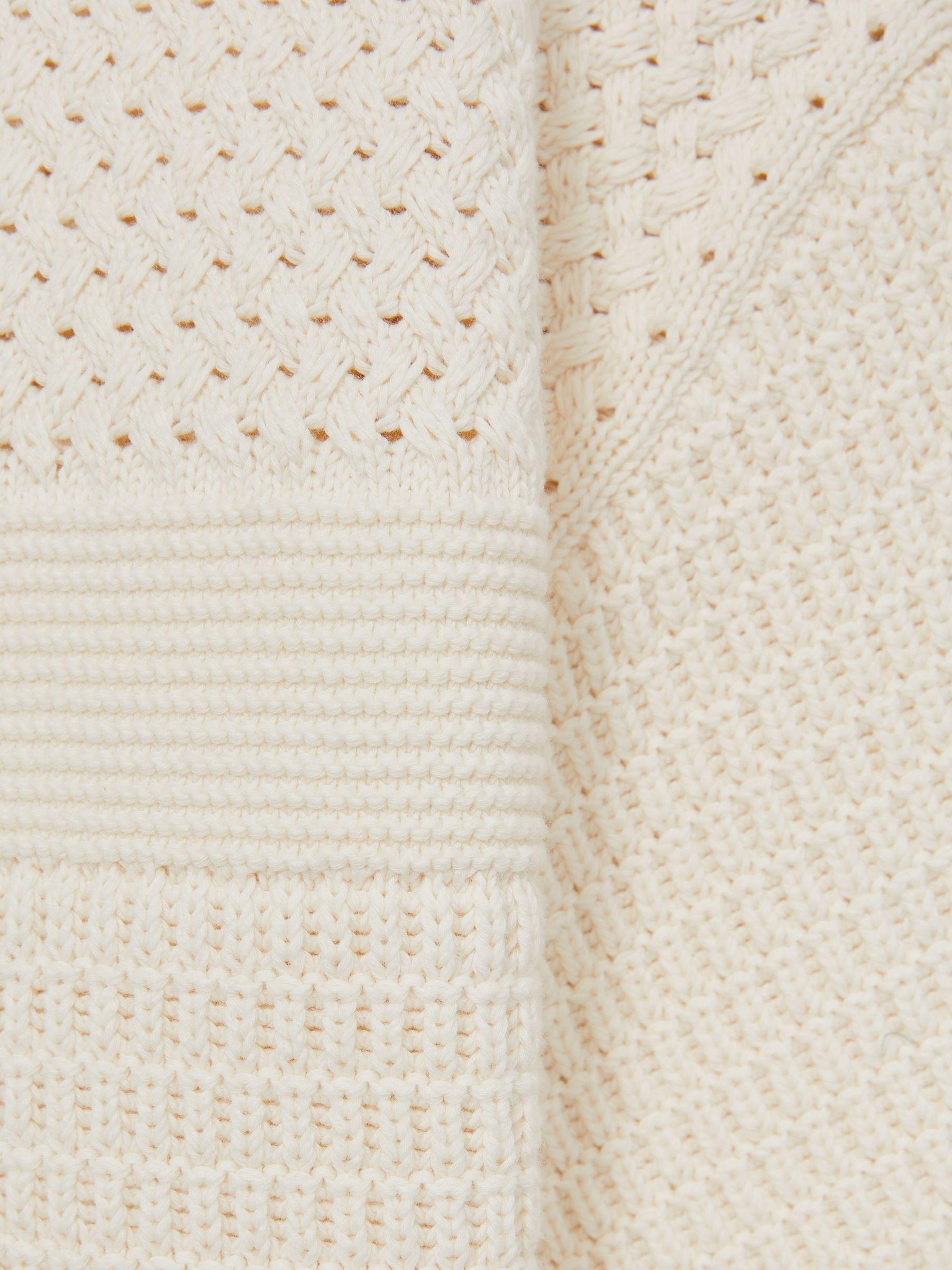 Cotton Textured-Knit Polo Shirt in Off White Product Image