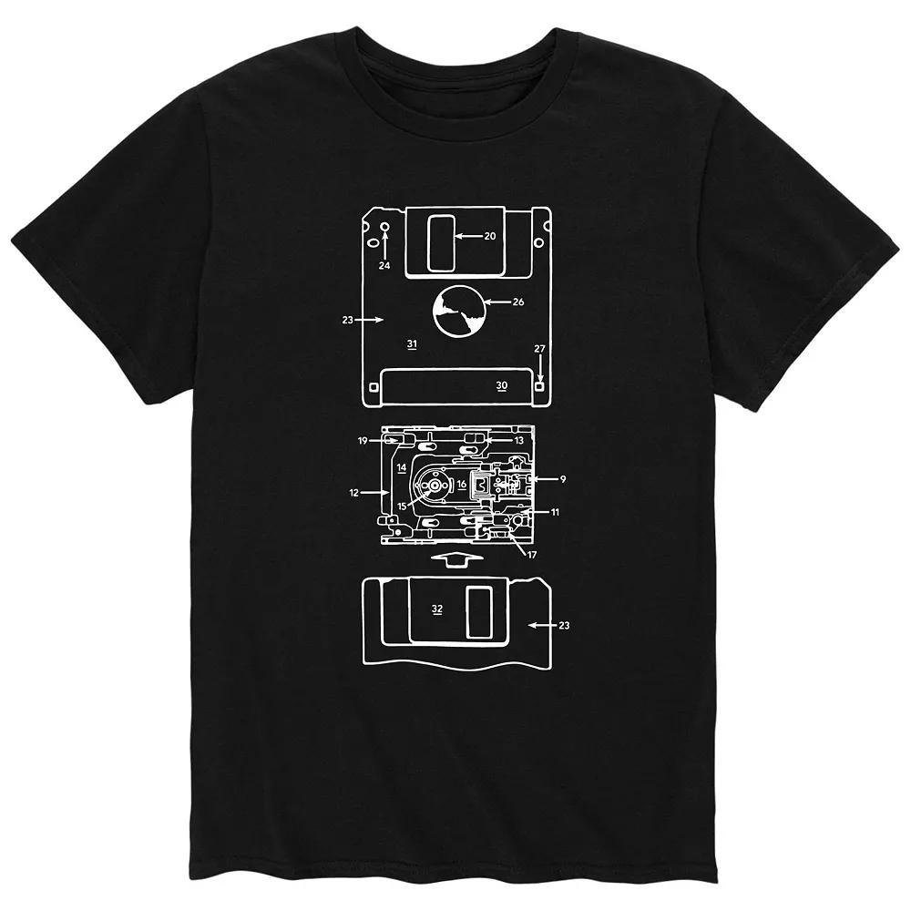 Men's Floppy Disk Rendering Tee,  Product Image