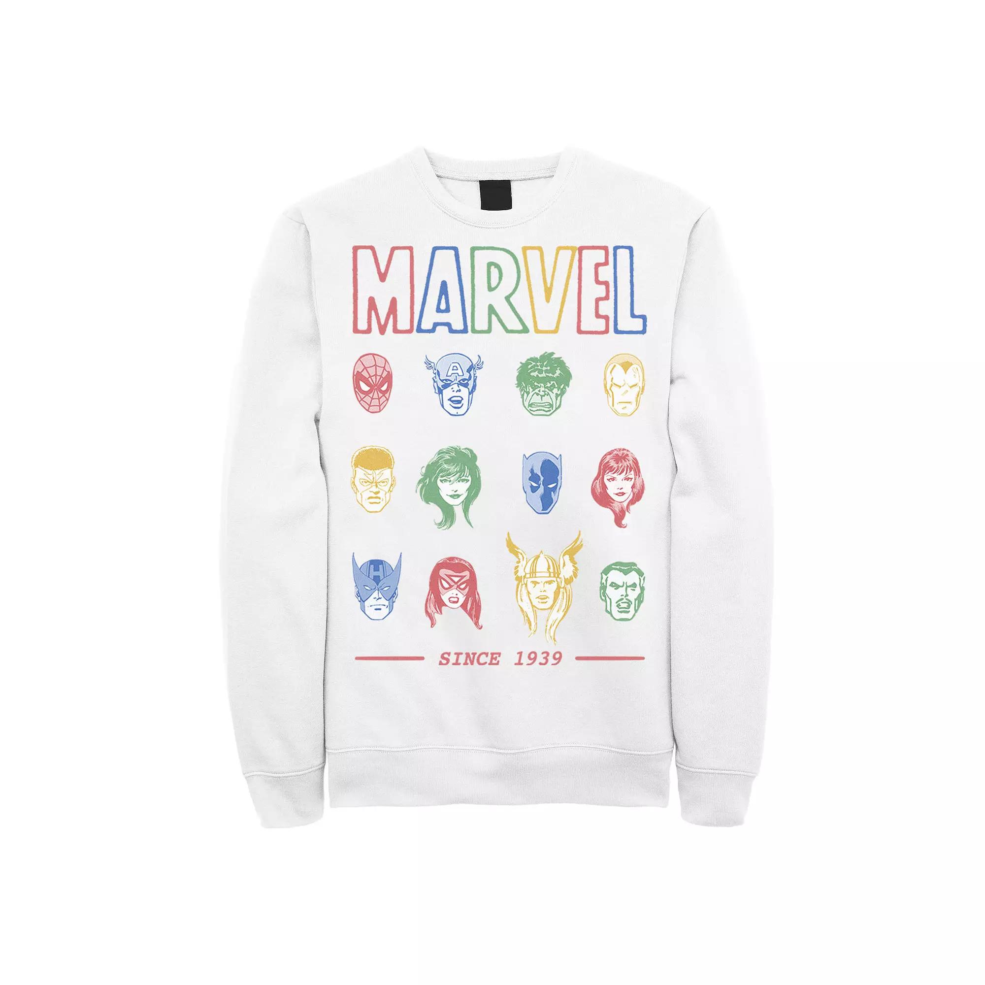 Men's Marvel Classic Colorful Comic Hero Collage Since 1939 Sweatshirt,  Product Image