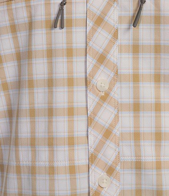 Roundtree & Yorke The Charter Performance Vented Long Sleeve Medium Plaid Fishing Sport Shirt Product Image