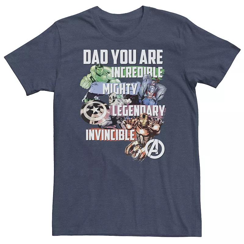 Big & Tall Marvel Avengers Dad You Are Incredible Tee, Men's,  Product Image
