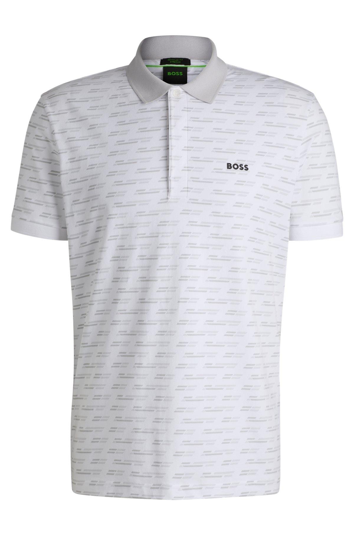 Paddy polo shirt in printed stretch cotton Product Image