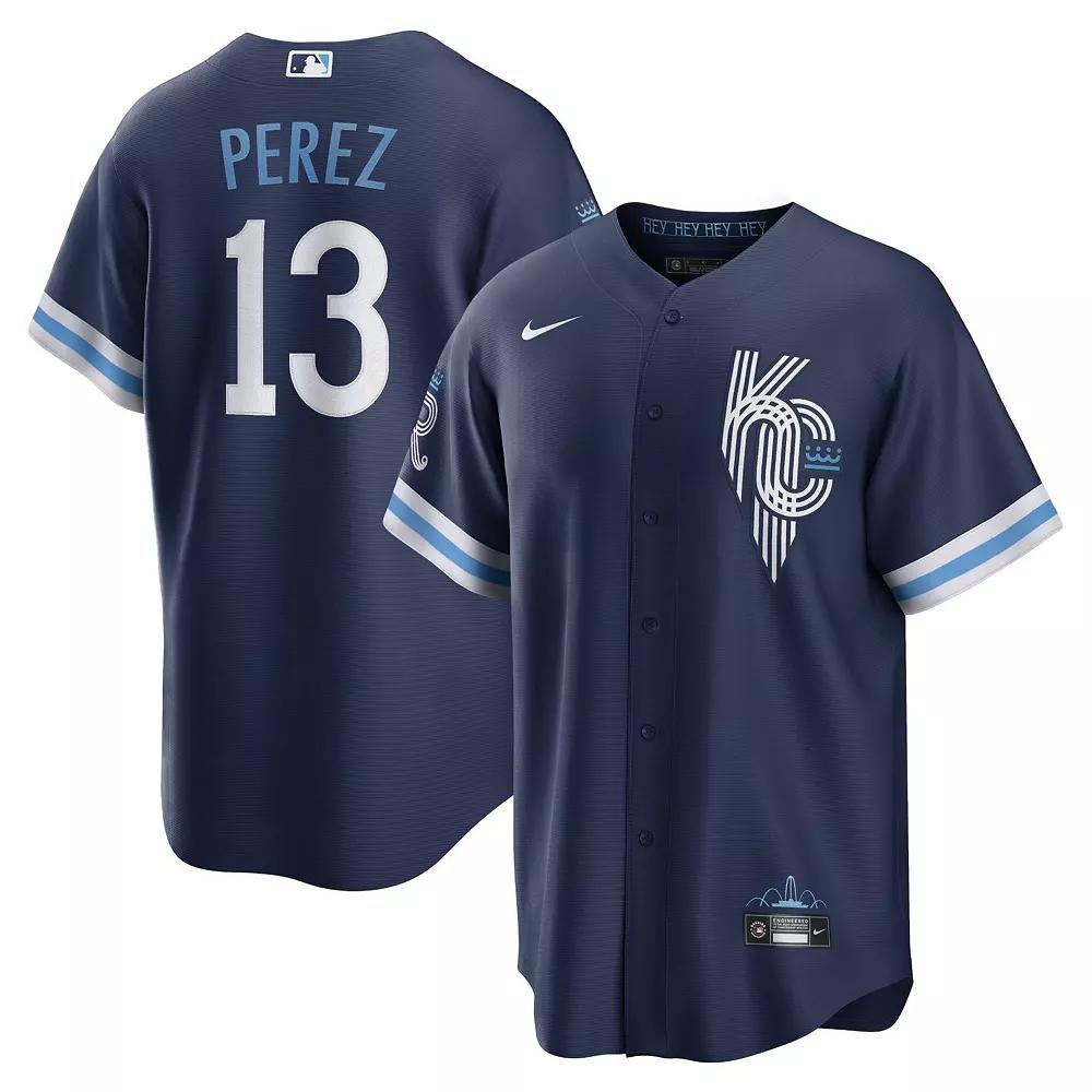 Men's Nike Salvador Perez Navy Kansas City Royals 2022 City Connect Replica Player Jersey,  Product Image