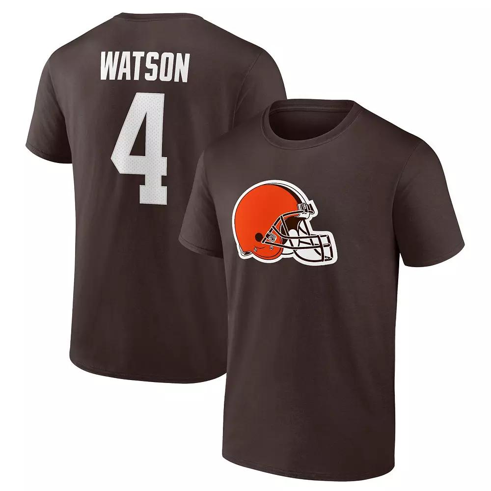 Men's Fanatics Branded Deshaun Watson Brown Cleveland Browns Player Icon Name & Number T-Shirt,  Product Image