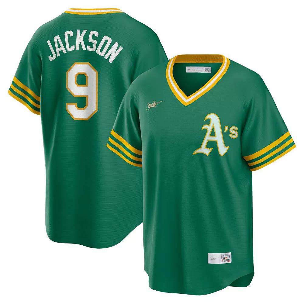 Men's Nike Reggie Jackson Kelly Green Oakland Athletics Road Cooperstown Collection Player Jersey, Size: Small Product Image
