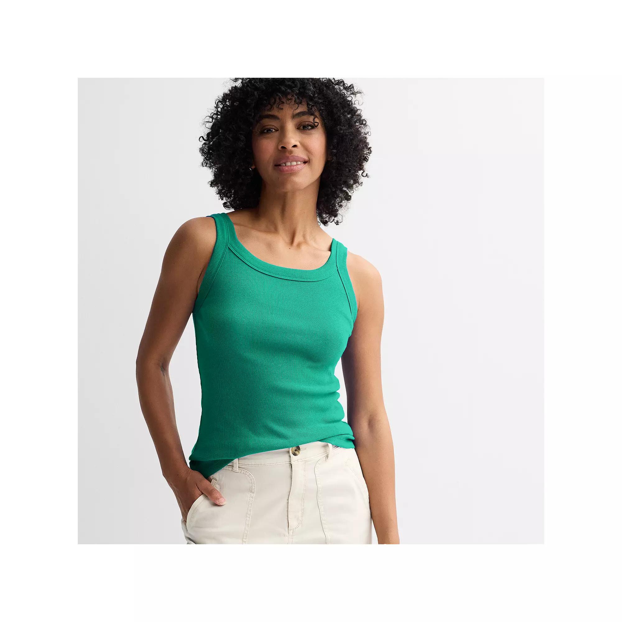 Women's Sonoma Goods For Life® Double Scoop Tank Top, Size: XXL, Green Flare Product Image