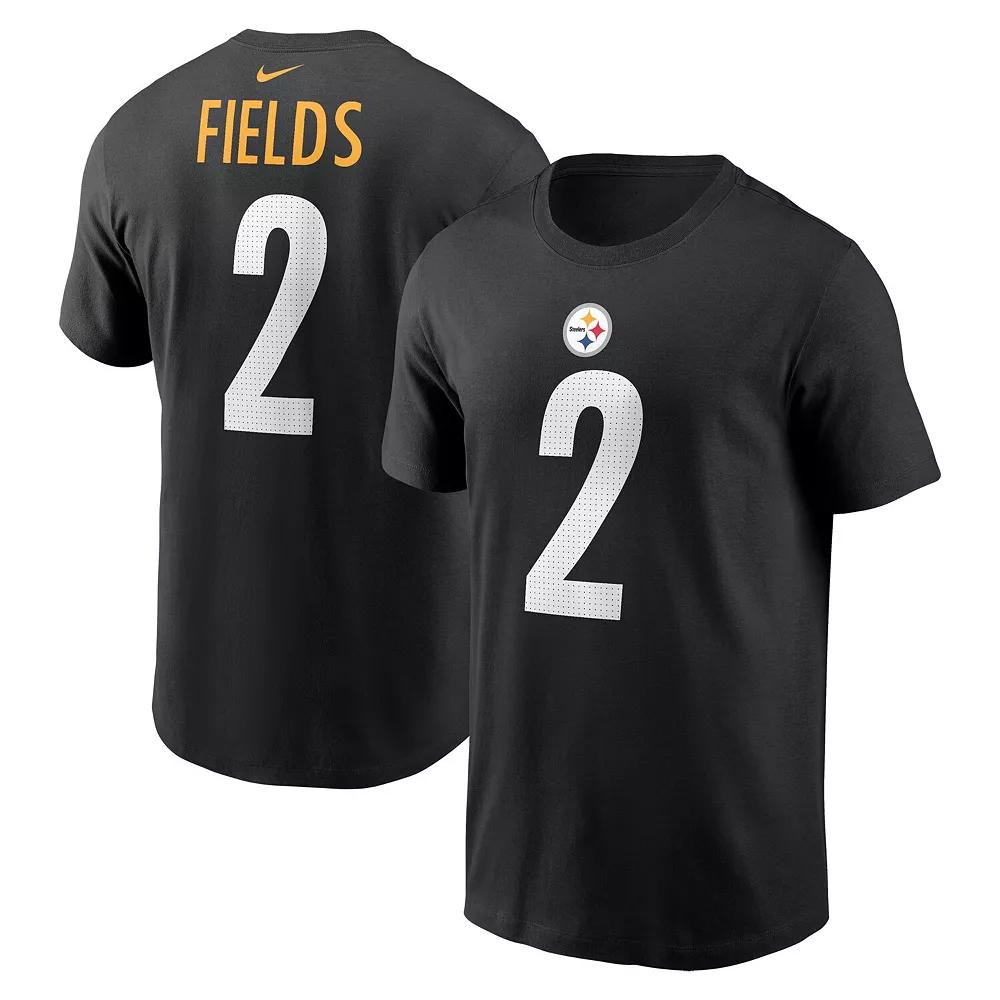Men's Nike Justin Fields Black Pittsburgh Steelers Player Name & Number T-Shirt, Size: Large Product Image