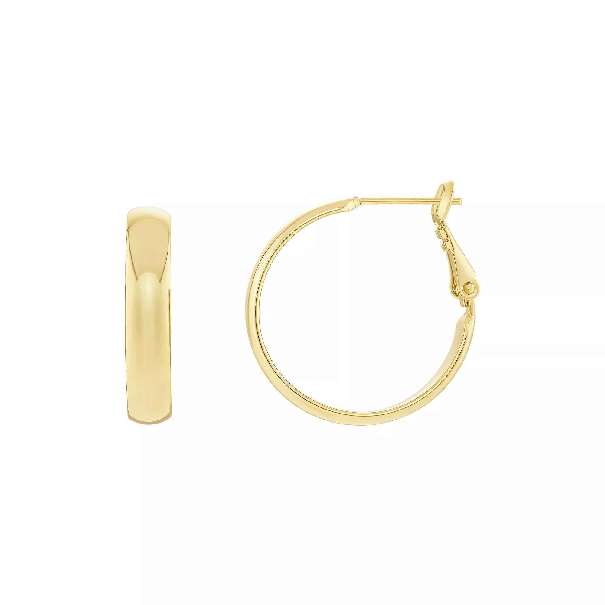 PRIMROSE Polished Dome Hoop Earrings, Women's, Size: 25MM, Gold Tone Product Image