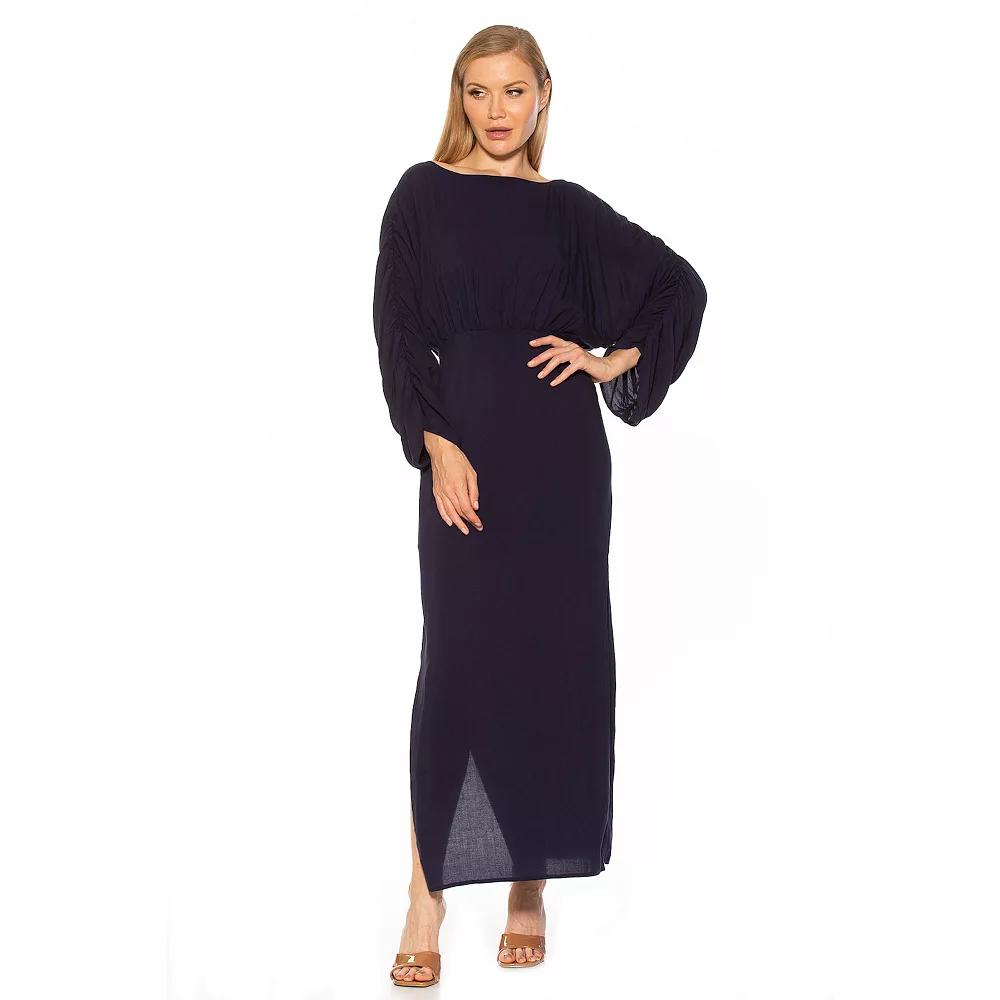 Women's ALEXIA ADMOR Shirred Sit Slit Maxi Dress,  Product Image