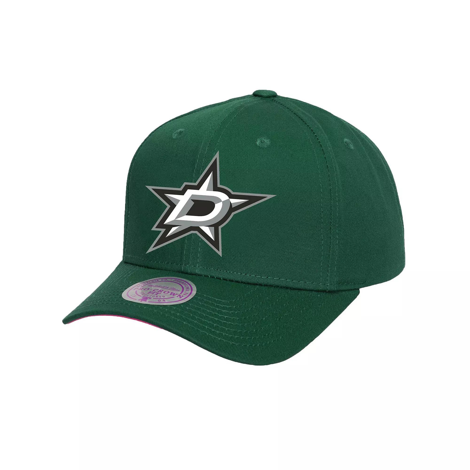 Men's Mitchell & Ness Kelly Green Dallas Stars Core Team Ground Pro Adjustable Hat, Str Green Product Image