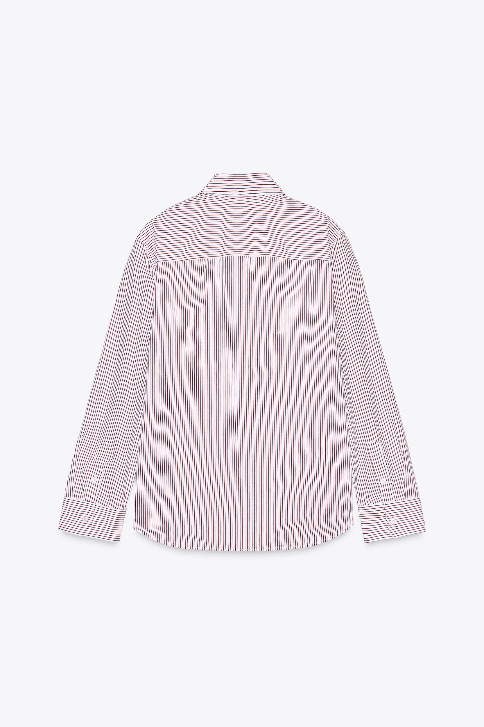 STRIPED POPLIN SHIRT ZW COLLECTION Product Image