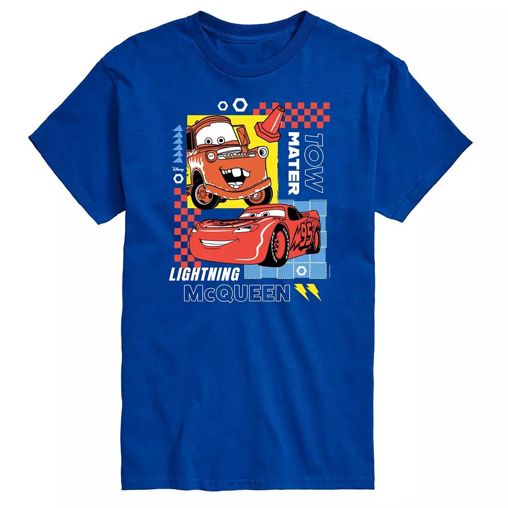 Disney / Pixar's Cars Tow Mater & Lightening McQueen Men's Grid Graphic Tee,  Product Image