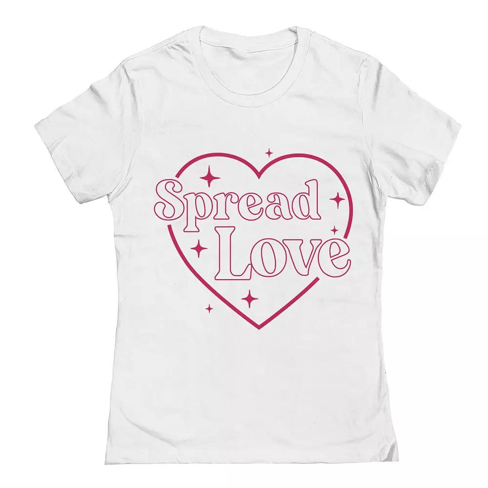 Junior's Spread Love Heart Valentine's Day Graphic Tee, Women's, Size: XL, White Product Image