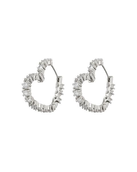 Diamond Heart Bijoux Hoops | LUV AJ Product Image