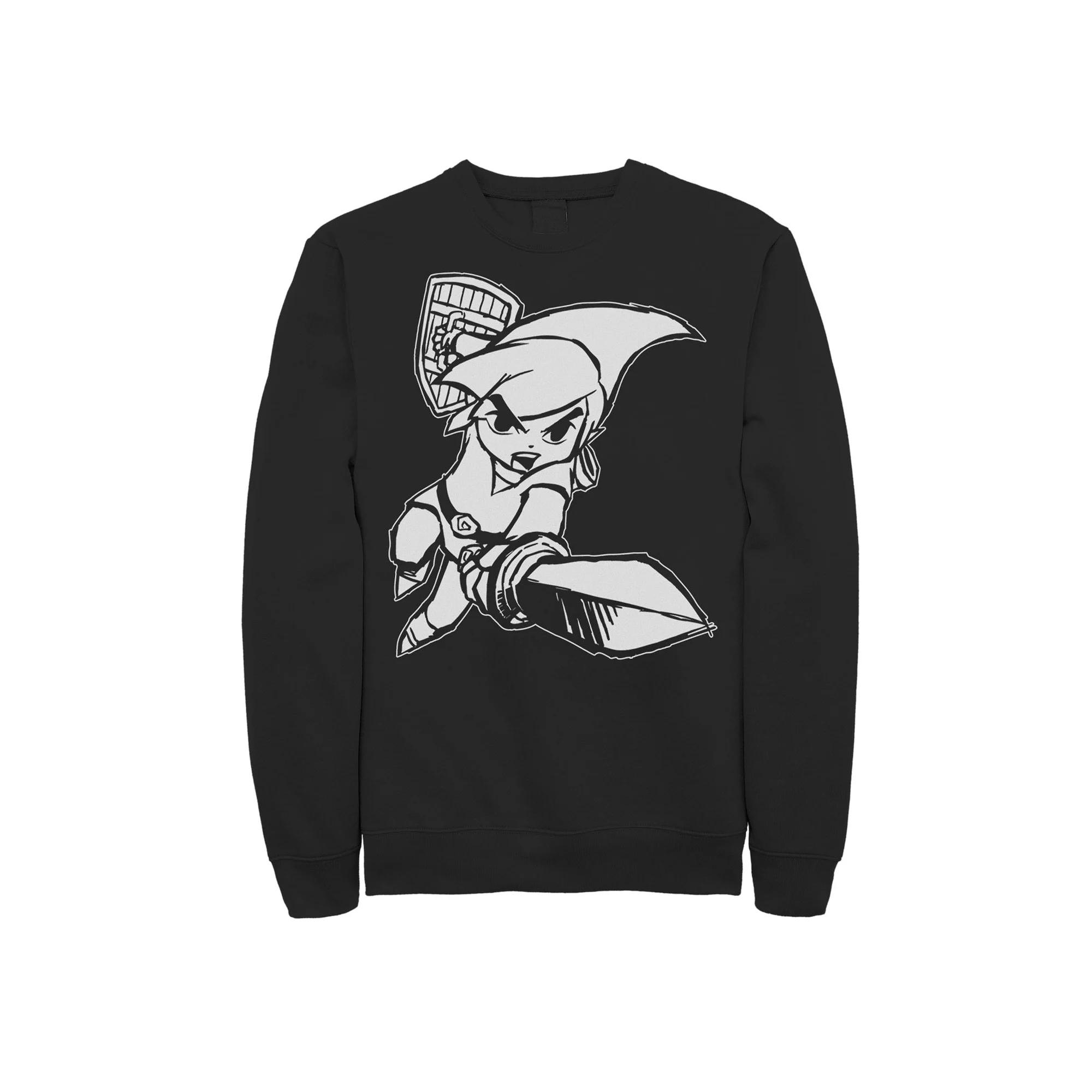 Men's Nintendo Legend Of Zelda Action Pose Sweatshirt,  Product Image