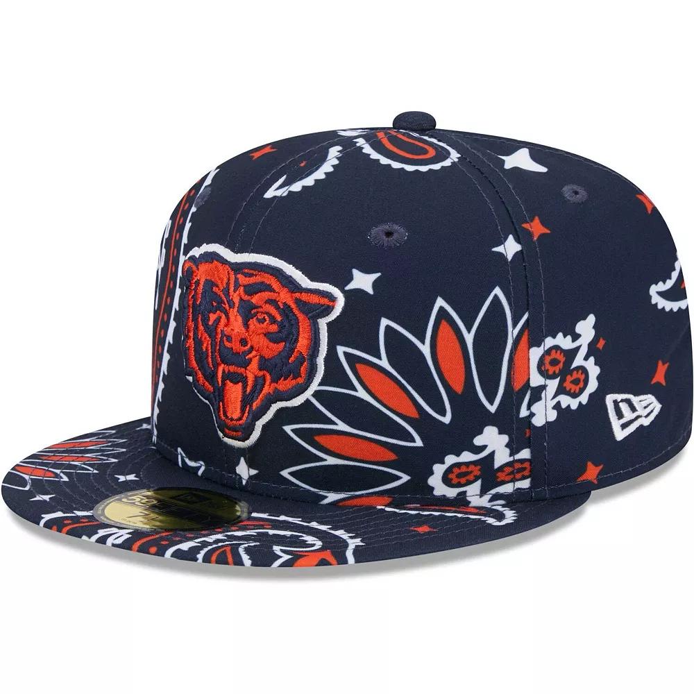 Men's New Era Navy Chicago Bears Paisley 59FIFTY Fitted Hat, Size: 7 3/4, Blue Product Image