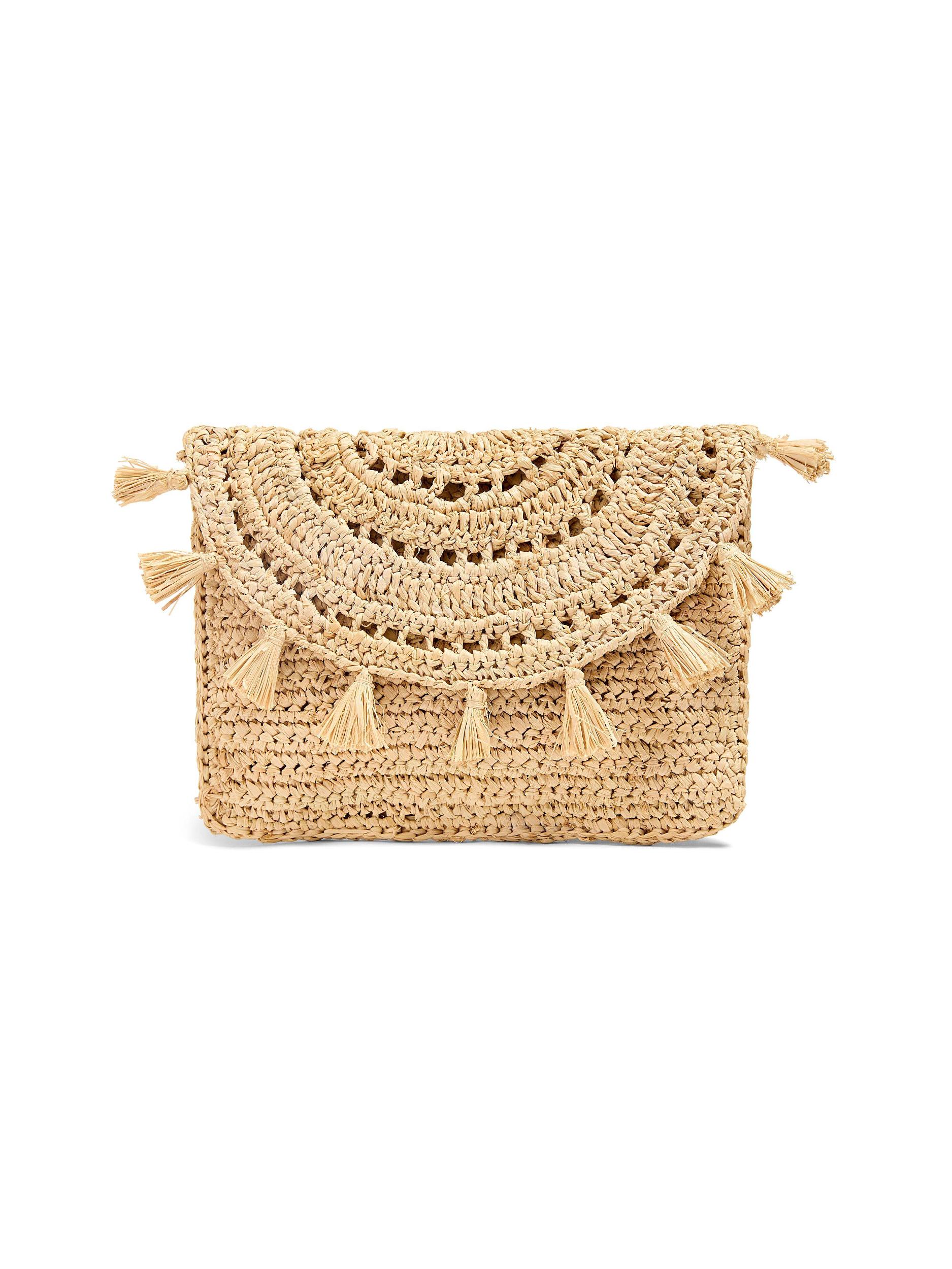 Raffia Tassel Clutch - Natural Product Image
