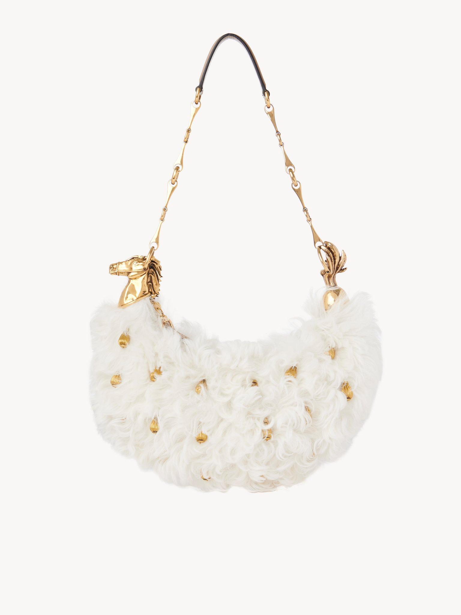 Chain Horse shoulder bag in shearling Product Image