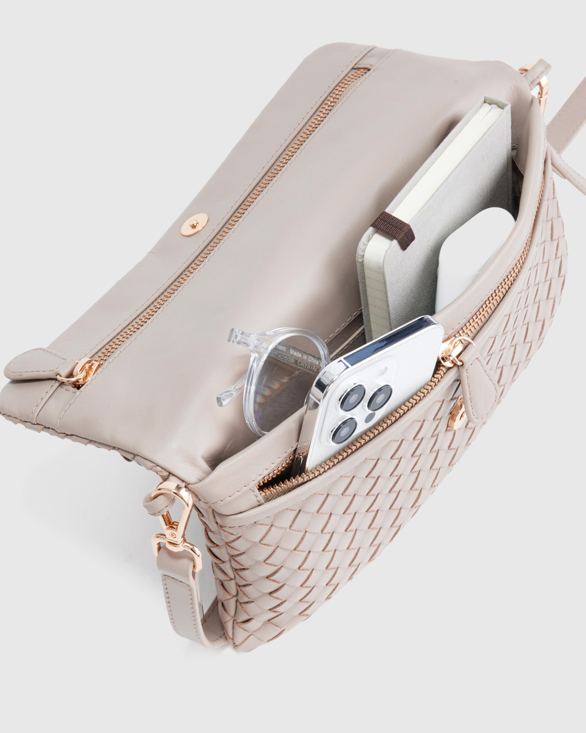 Quince | Women's Italian Leather Handwoven Convertible Clutch Product Image