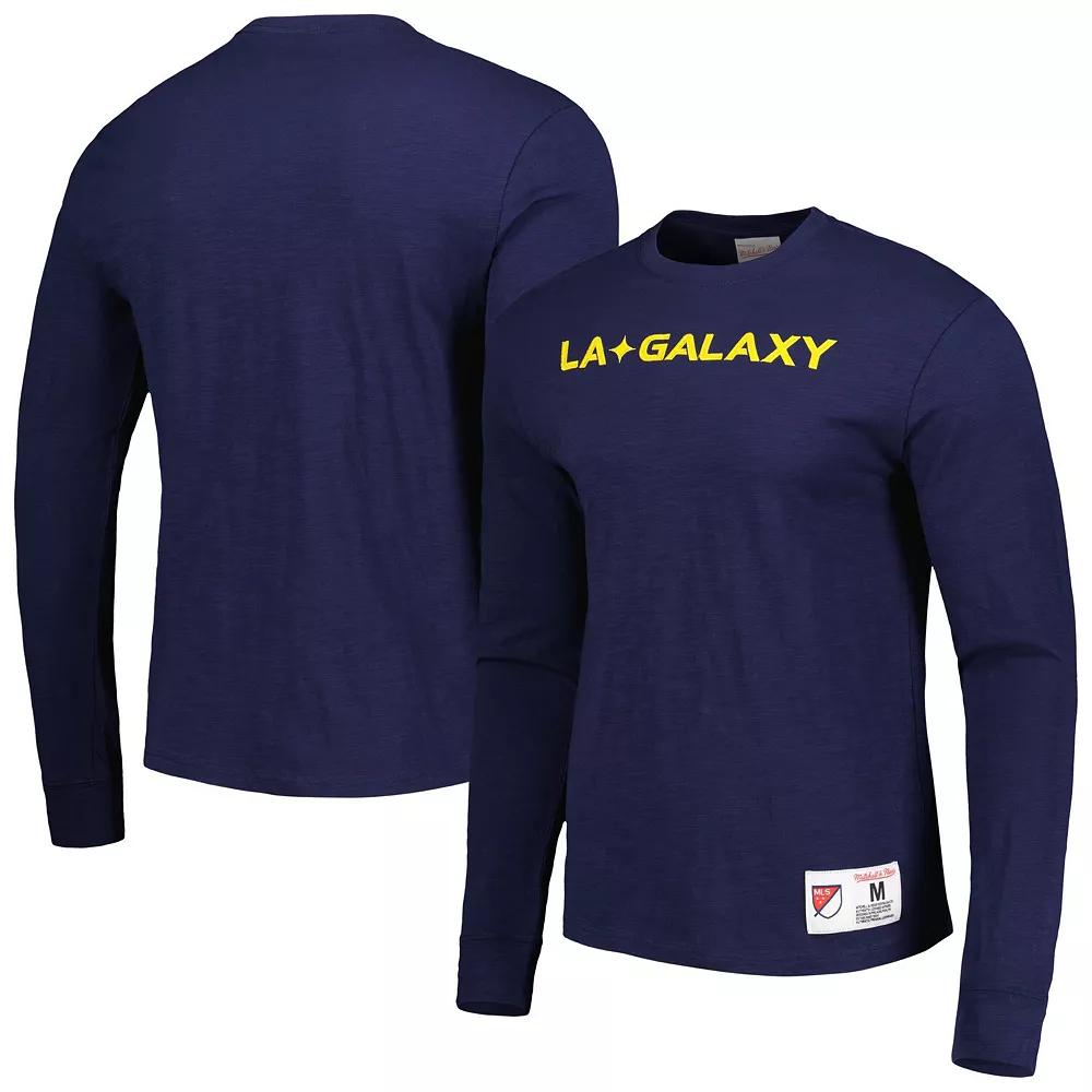 Men's Mitchell & Ness Navy LA Galaxy Legendary Long Sleeve T-Shirt, Size: Small, Blue Product Image