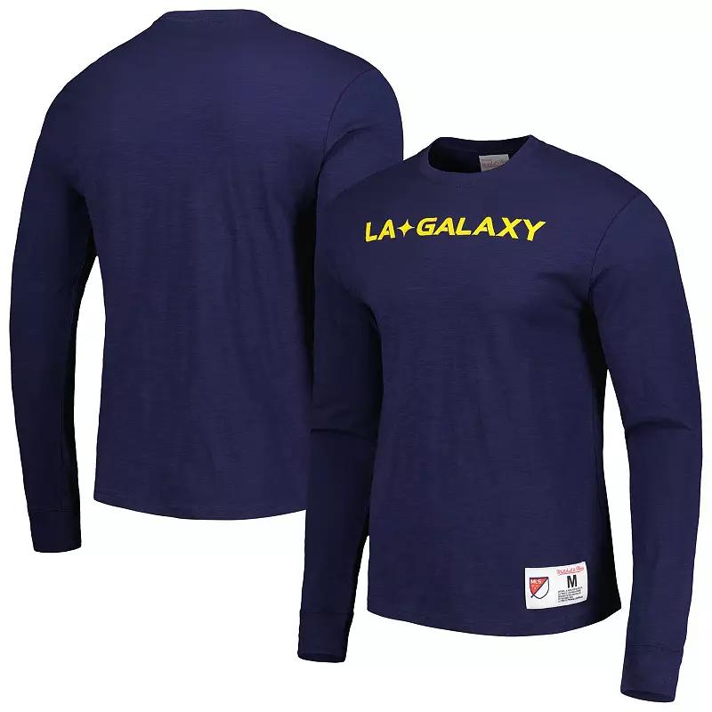 Men's Mitchell & Ness Navy LA Galaxy Legendary Long Sleeve T-Shirt, Size: Small, Blue Product Image