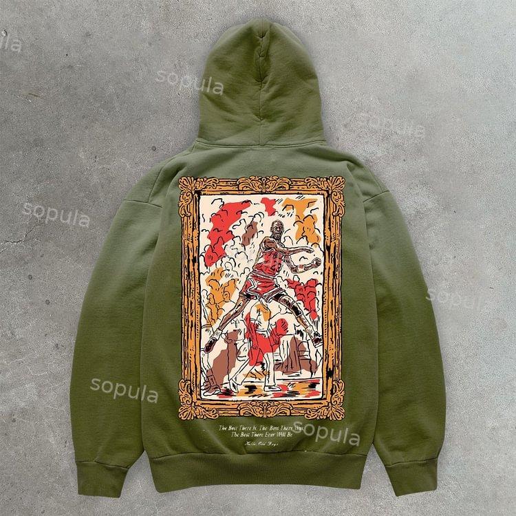 Sopula Vintage Old Times Graphic Acid Washed Oversized Hoodie Product Image