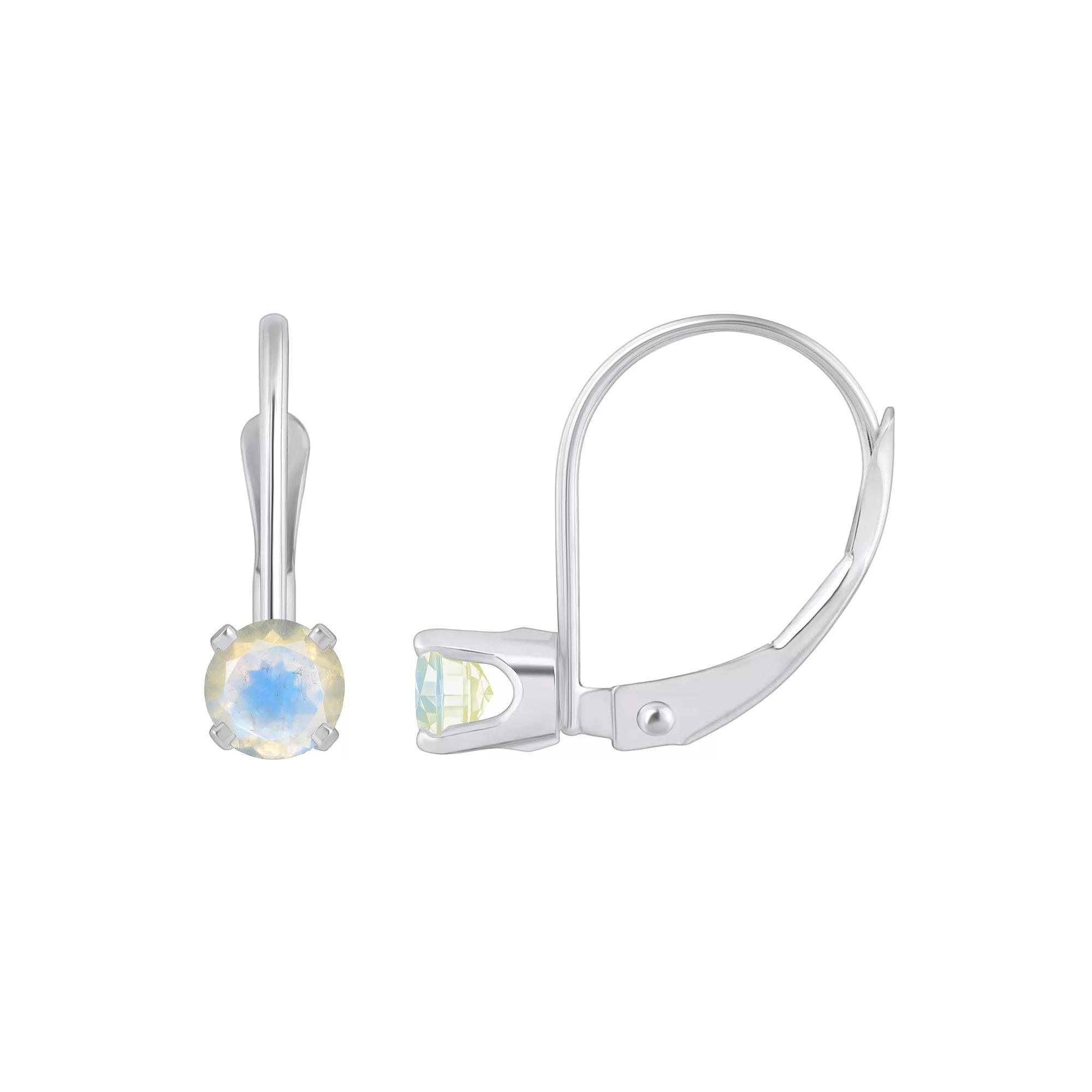 Celebration Gems 14k White Gold Gemstone Drop Earrings, Women's, Moonstone Product Image