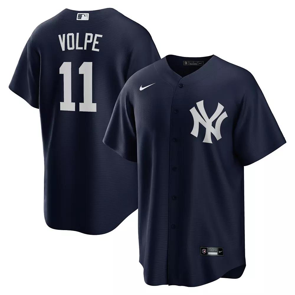 Men's Nike Anthony Volpe Navy New York Yankees Big & Tall Alternate Replica Player Jersey, Size: XLT, Blue Product Image