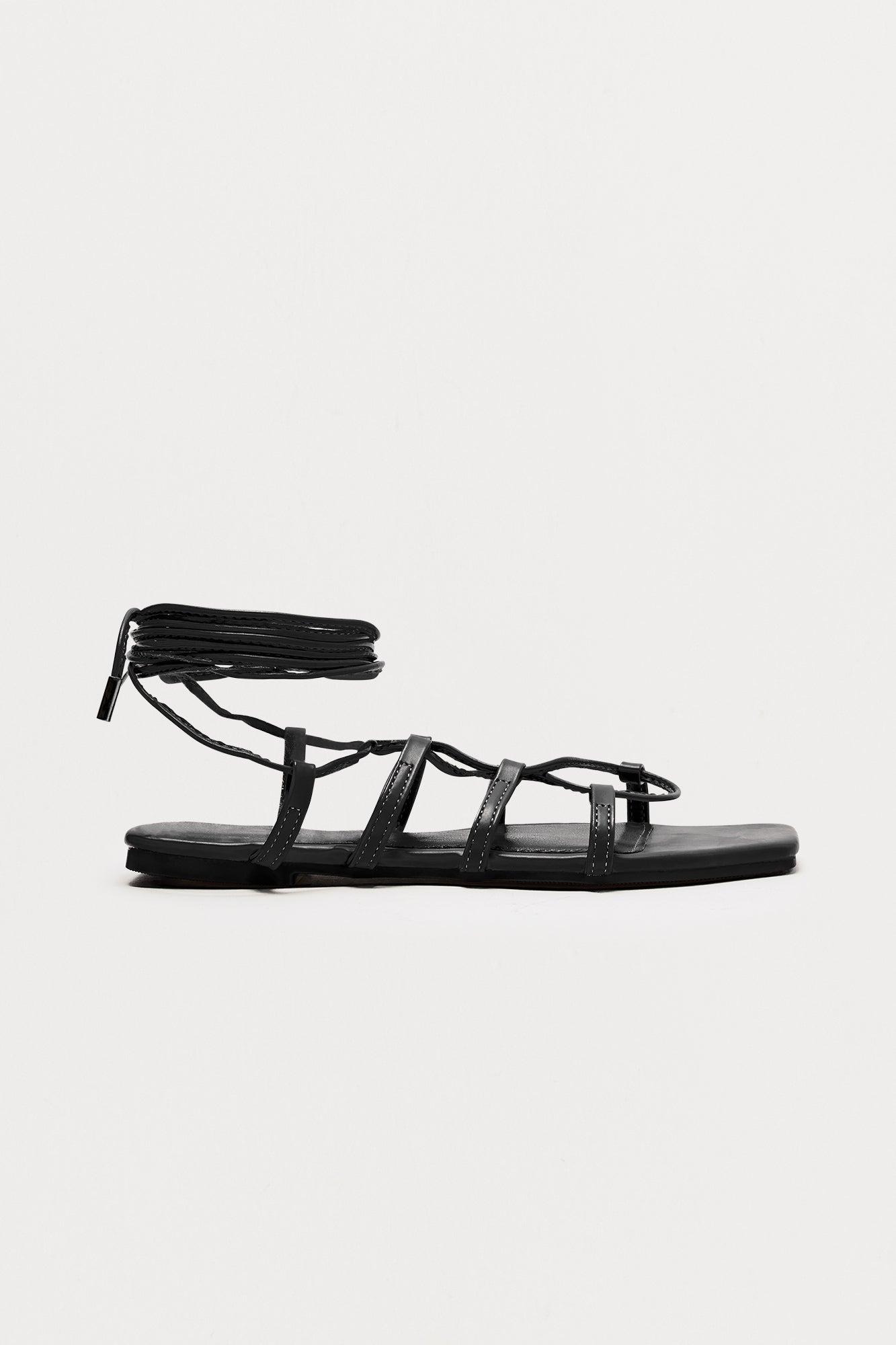 Lyle Wrap Up Sandals - Black Product Image