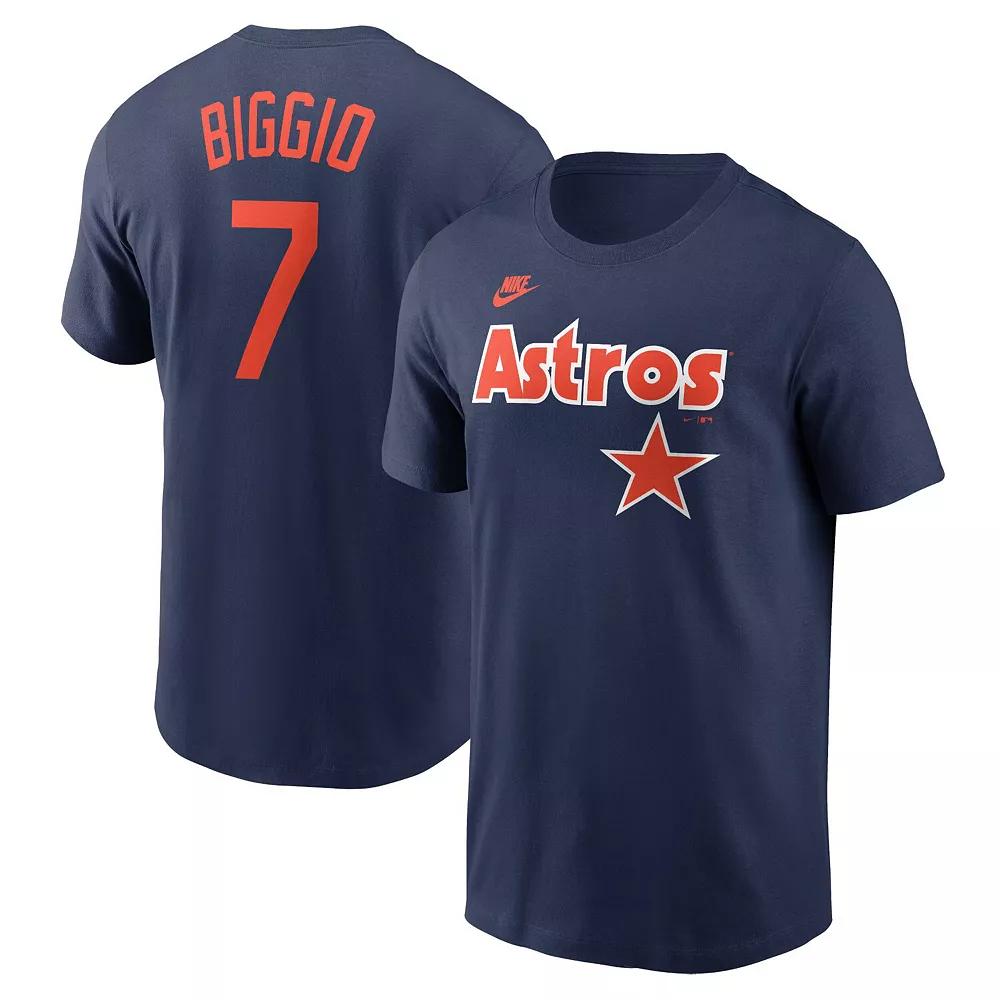 Men's Nike Craig Biggio Navy Houston Astros Cooperstown Collection Fuse Name & Number T-Shirt,  Product Image