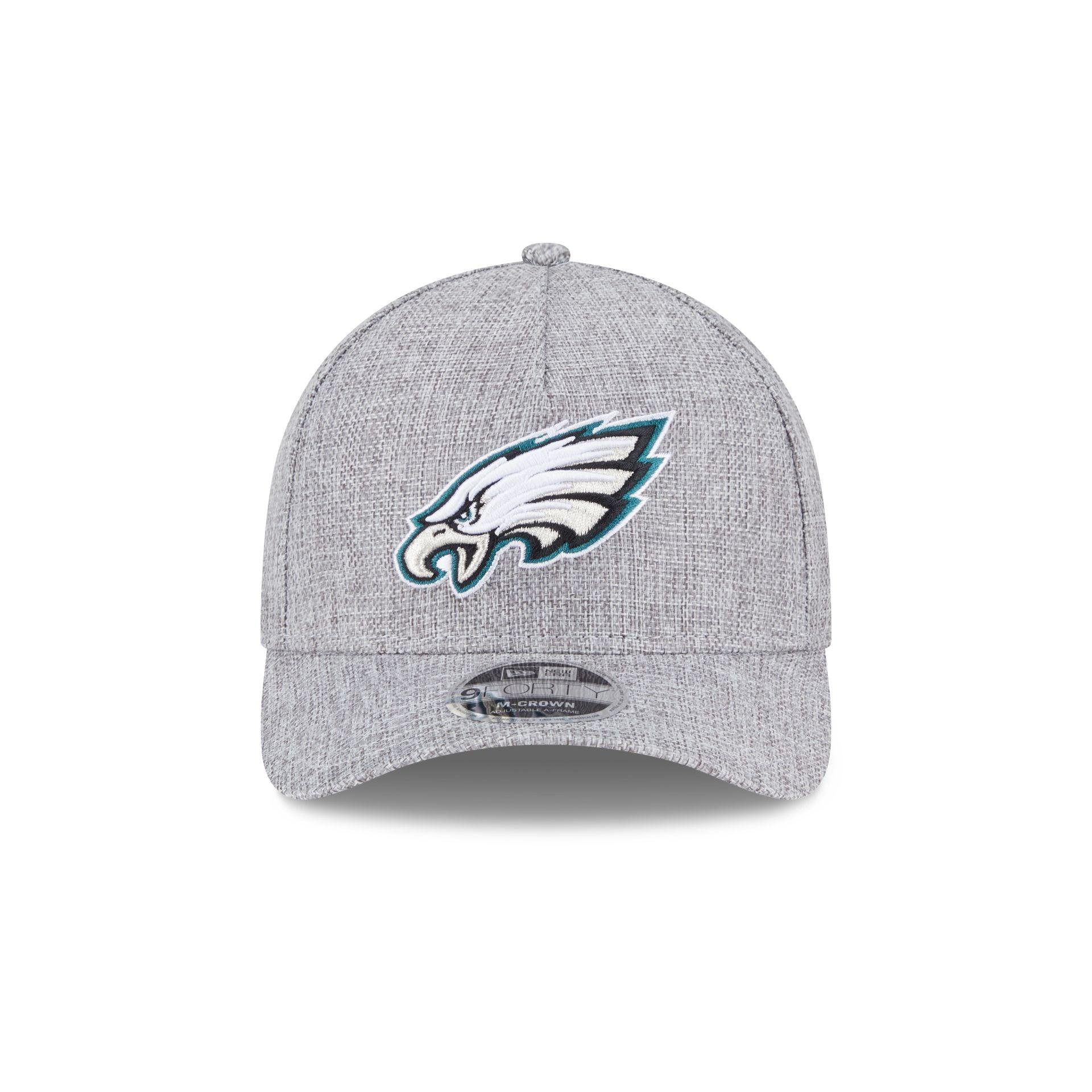 Philadelphia Eagles Cotton Weave Gray 9FORTY M-Crown A-Frame Snapback Hat Male Product Image