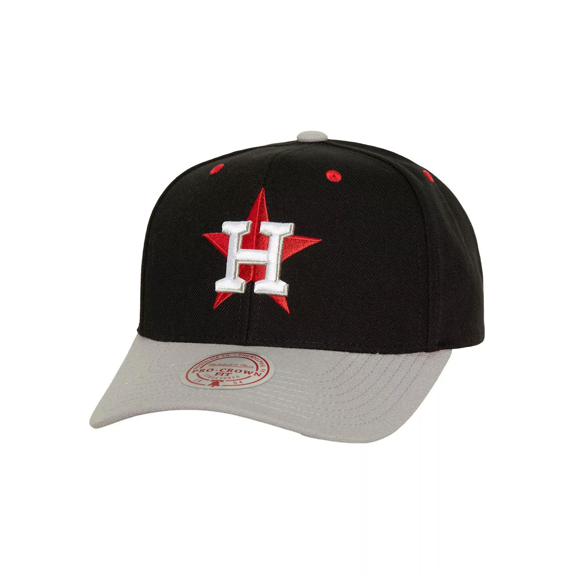 Men's Mitchell & Ness Black Houston Astros Bred Pro Adjustable Hat Product Image