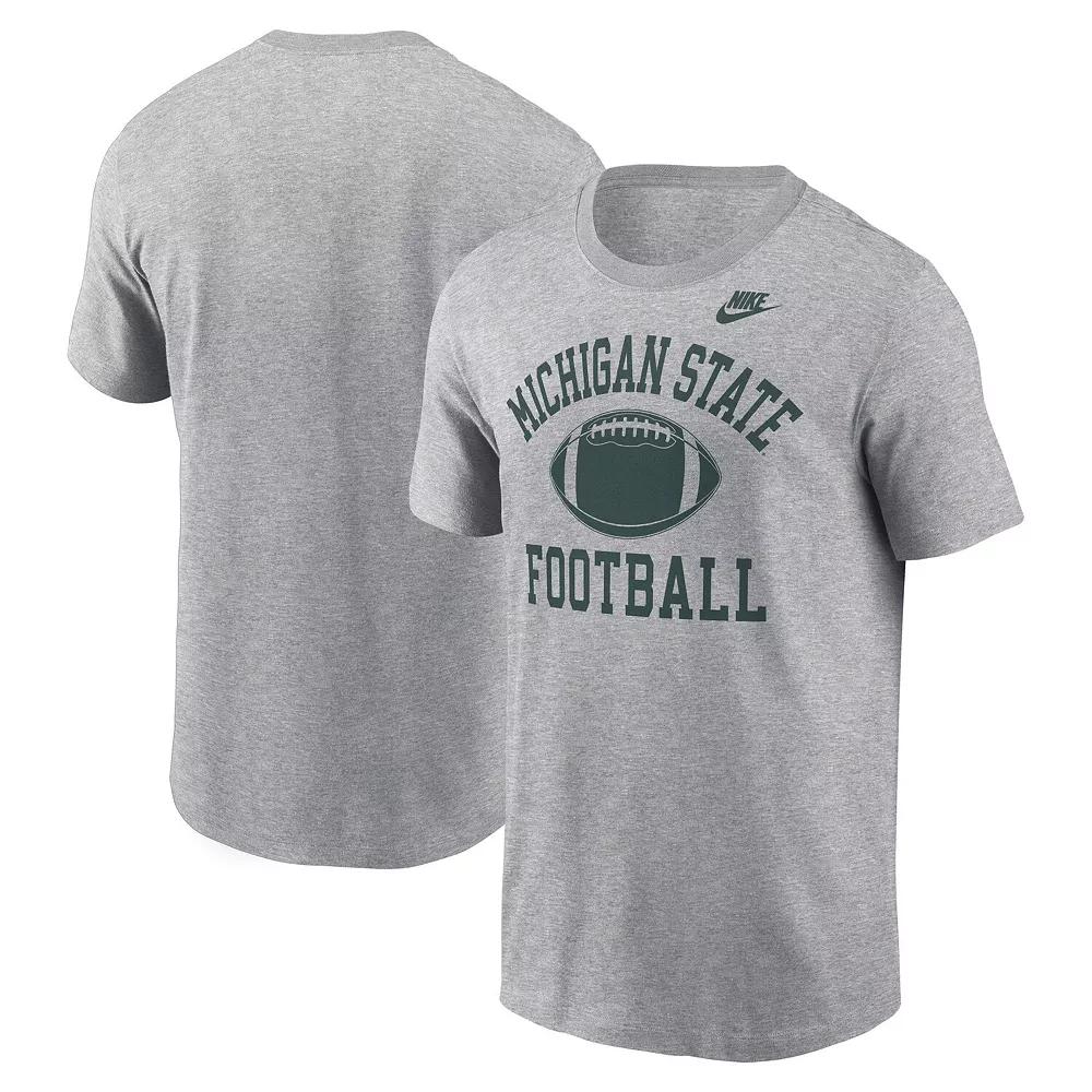 Men's Nike Heather Gray Michigan State Spartans Legacy Football Icon T-Shirt,  Product Image