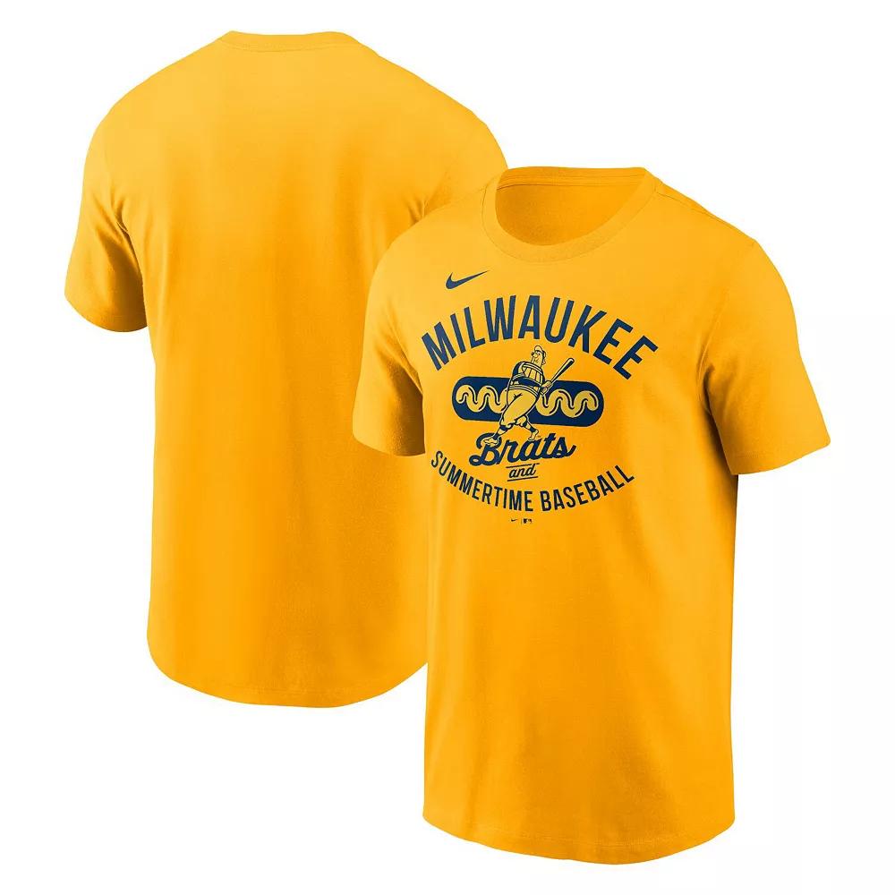 Men's Nike Gold Milwaukee Brewers Local Home Town T-Shirt, Size: Medium Product Image