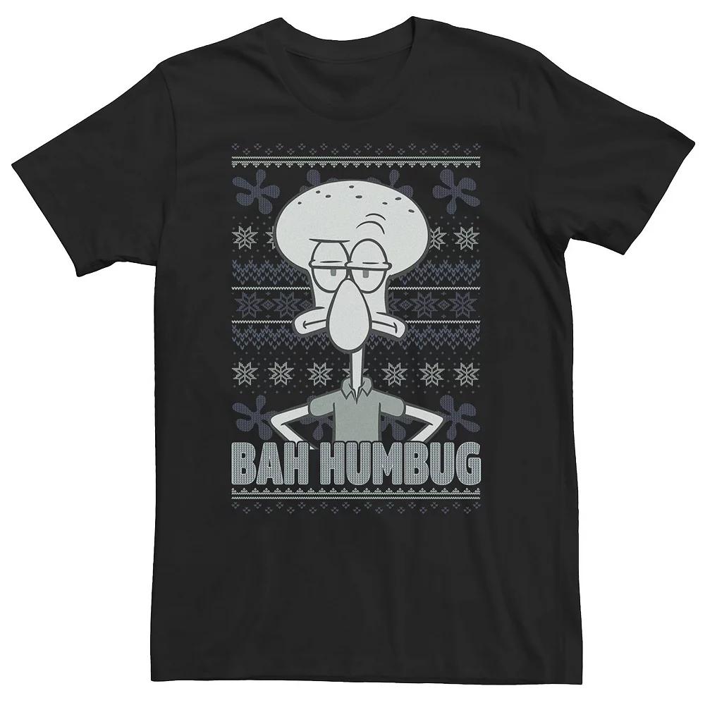 Big & Tall Nickelodeon SpongeBob SquarePants Squidward "Bah Humbug" Ugly Christmas Tee, Boy's,  Product Image